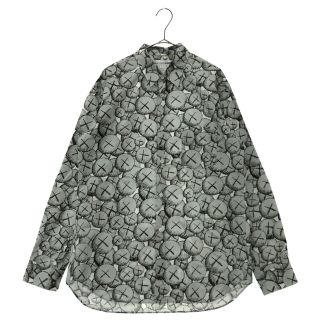 コムデギャルソン(COMME des GARCONS)のCOMME des GARCONS SHIRT コムデギャルソンシャツ 21AW ×KAWS グラフィック総柄長袖シャツ グレー カウズ FH-B027(シャツ)