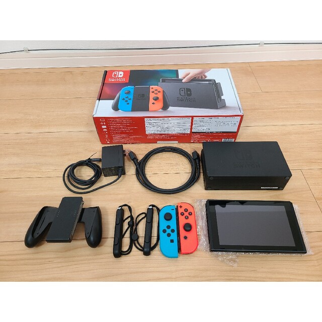 新品 Switch 任天堂スイッチ本体 ネオン4/30日購入店舗印有 新品 Switch 任天堂スイッチ本体 ネオン4/30日購入店舗印有