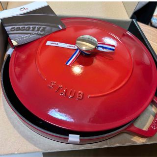 【新品未使用】Staub ブレイザーソテーパン  26cm チェリー