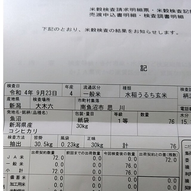 南魚沼産コシヒカリしおざわ西山地区 令和４年産玄米20kg 休日限定 ...