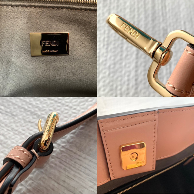 FENDI - FENDI カーフレザー 2WAY ピンクベージュ ハンドバッグ FENDI - FENDI カーフレザー 2WAY ピンクベージュ ハンドバッグ