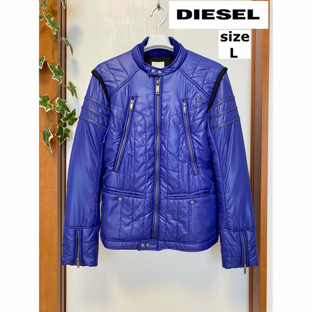 メンズ◆ DIESEL (ディーゼル) ジップデサイン 中綿 ライダースジャケット