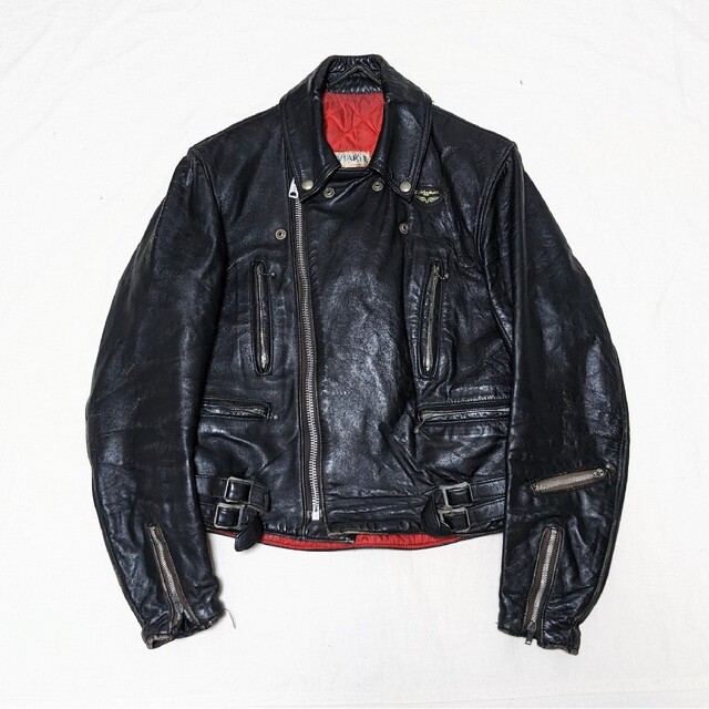 Lewis Leathers(ルイスレザー)の【USED】スーパースペシャル70Sヴィンテージルイスレザーライトニング黒38 メンズのジャケット/アウター(ライダースジャケット)の商品写真