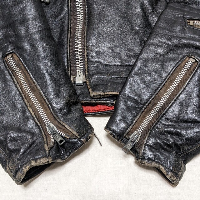 Lewis Leathers(ルイスレザー)の【USED】スーパースペシャル70Sヴィンテージルイスレザーライトニング黒38 メンズのジャケット/アウター(ライダースジャケット)の商品写真