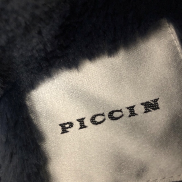 PICCIN(ピッチン)のPICCIN スエードファーダッフルコート ネイビー レディースのジャケット/アウター(ダッフルコート)の商品写真