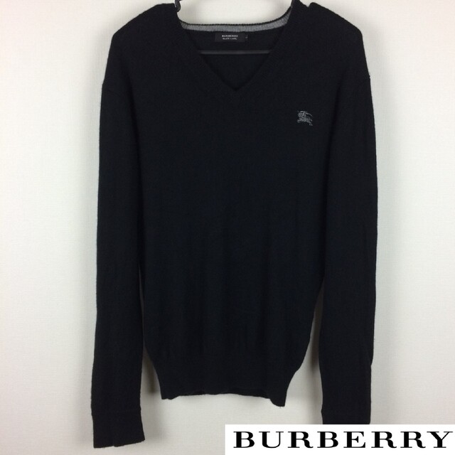 BURBERRY BLACK LABEL(バーバリーブラックレーベル)のBURBERRY BLACK LABEL 長袖ニット ブラック サイズ3 メンズのトップス(ニット/セーター)の商品写真