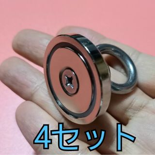 穴が開いた超強力 大型 直径36mm ネオジム磁石 4個 ネオジウムmagnet(各種パーツ)