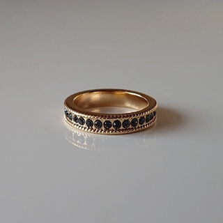 h08 SWAROVSKI graphite gold ring(リング(指輪))