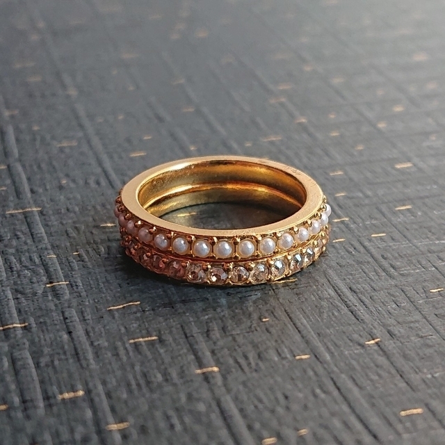 h09 SWAROVSKI gold ring 2set レディースのアクセサリー(リング(指輪))の商品写真
