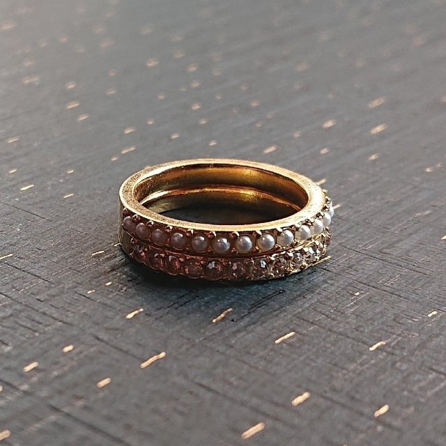 h09 SWAROVSKI gold ring 2set レディースのアクセサリー(リング(指輪))の商品写真