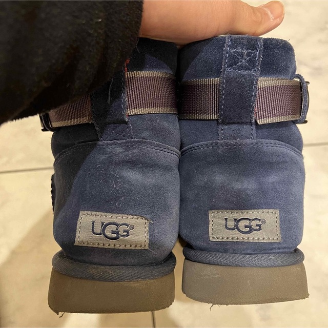 アグ UGG ブーツ ブルー 青 ネイビー ライン 希少 あったか