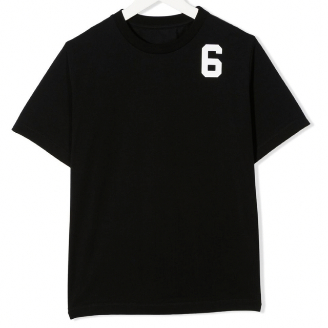 【新作】MM6メゾンマルジェラ　6ロゴTシャツ　ブラック　16