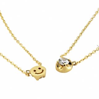 STAR JEWELRY GIRL K18 ダイヤ付き　スマイルネックレス