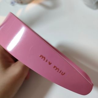 美品／未使用☆miumiu パウダーピンク　ビジューサテンカチューシャ