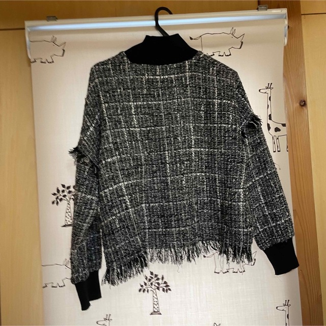 ZARA ザラ ツイードトップス ブラウス モノトーン セーター