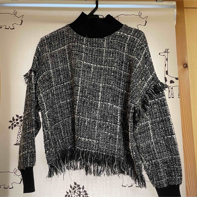 ZARA ザラ ツイードトップス ブラウス モノトーン セーター