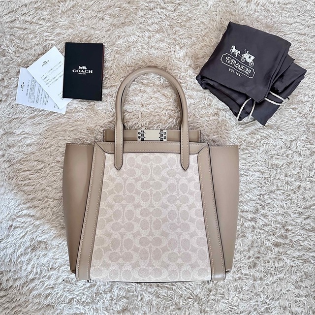 COACHシグネチャー柄ベージュ2wayトループバッグ www.esap.cl