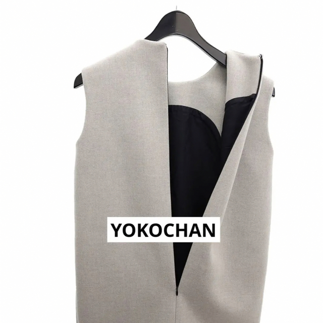 YOKO CHAN(ヨーコチャン)の【美品】YOKO CHAN 38 M グレー クルーネックノースリーブ レディースのワンピース(ひざ丈ワンピース)の商品写真