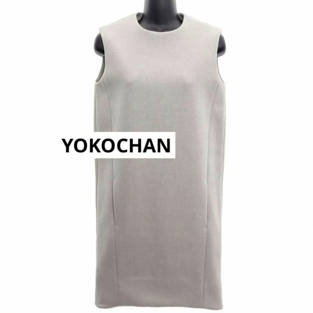 YOKO CHAN(ヨーコチャン)の【美品】YOKO CHAN 38 M グレー クルーネックノースリーブ レディースのワンピース(ひざ丈ワンピース)の商品写真