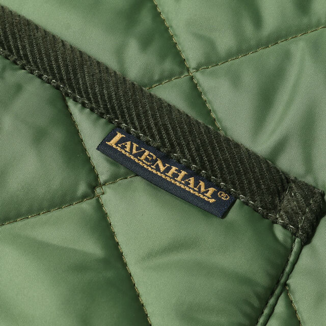 LAVENHAM(ラベンハム)のLAVENHAM ラベンハム ジャケット ナイロン キルティングジャケット コーデュロイ パイピング パデッド 中綿 カーキ XL アウター ブルゾン コート イギリス製 【メンズ】【中古】 メンズのジャケット/アウター(その他)の商品写真