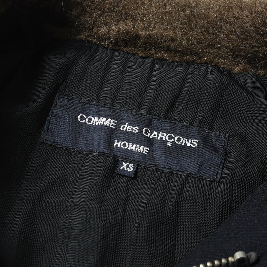 COMME des GARCONS(コムデギャルソン)のCOMME des GARCONS コムデギャルソン ジャケット 襟ボア ウール ナイロン パテッド ジップ デッキジャケット アウター ブルゾン HOMME N-1 US.NAVY 11AW ダークネイビー 紺 XS 【メンズ】【中古】 メンズのジャケット/アウター(ミリタリージャケット)の商品写真