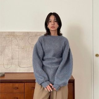 クラネ(CLANE)のCLANE ニット 人気 ブルー 美品(ニット/セーター)