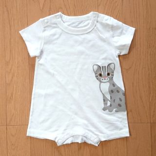 無印良品 良品計画 オーガニックコットン ロンパース 猫 ネコ 70～80