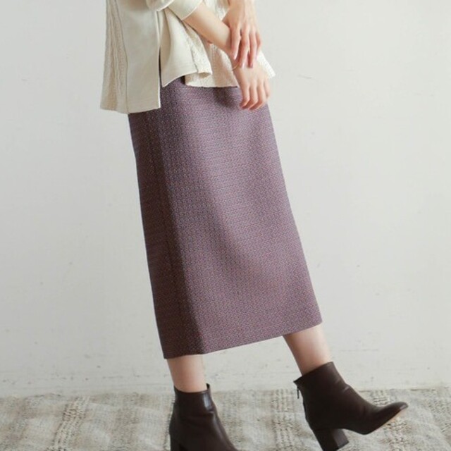 nombre impair(ノンブルアンベール)のノンブルアンペール カラーツィードスカート ピンク レディースのスカート(ロングスカート)の商品写真