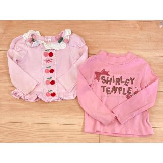 シャーリーテンプル(Shirley Temple)のシャーリーテンプル メゾピアノ 長袖カットソー ピンク 100cm(Tシャツ/カットソー)