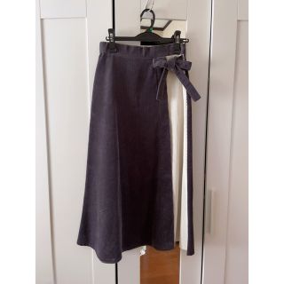 ザラ(ZARA)の★セール★ S ZARA コーデュロイ　ラップ風スカート　バイカラー　美品(ロングスカート)