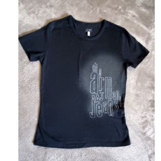 アルマーニジーンズ(ARMANI JEANS)のARMANIJEANS  クロップド丈Tシャツ 黒色(Tシャツ(半袖/袖なし))