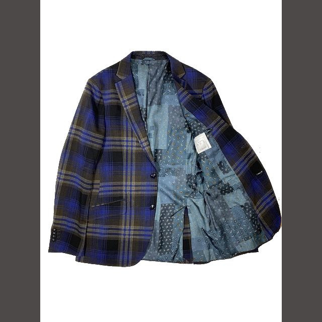 エトロ ETRO チェック柄 裏ペイズリー柄 テーラードジャケット
