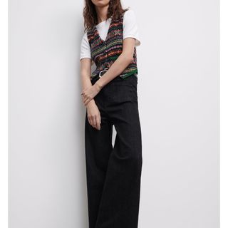 ザラ(ZARA)のコムドットせいらちゃん着用 ZARA ウールブレンド ジャカード ウエストコート(ベスト/ジレ)