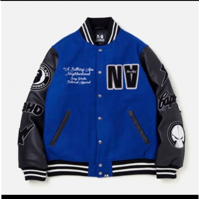 BAPE NBHD VARSITY JACKET NBHD ONLY