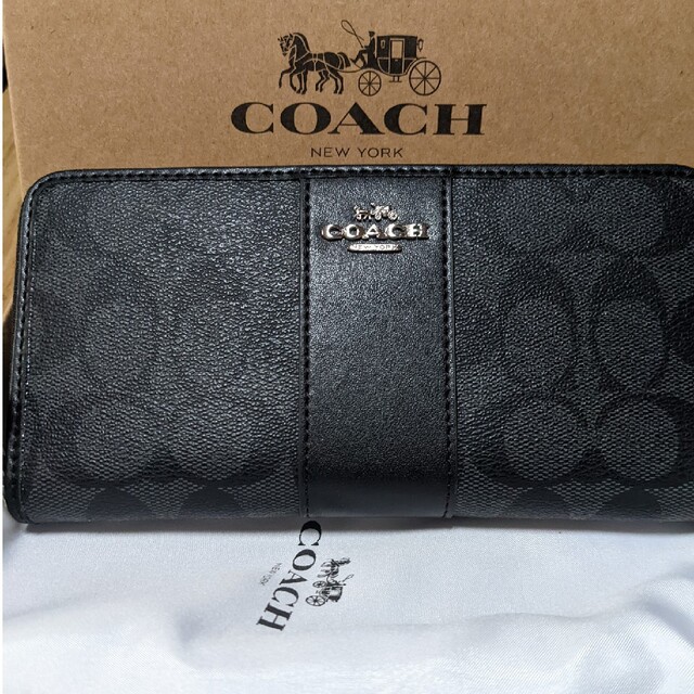 COACH 長財布　黒系シグネチャー