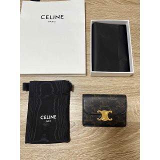 celine - 美品 セリーヌ カードホルダー トリオンフキャンバス タンの