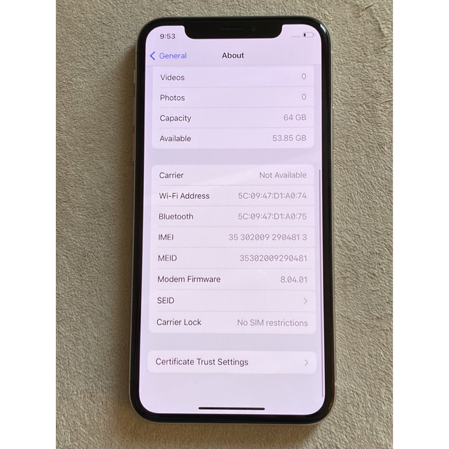 iPhone X Silver 64 GB SIMフリー - www.sorbillomenu.com