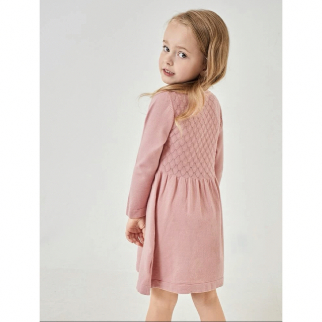 ニットワンピース　5y ピンク 100 キッズ/ベビー/マタニティのキッズ服女の子用(90cm~)(ワンピース)の商品写真