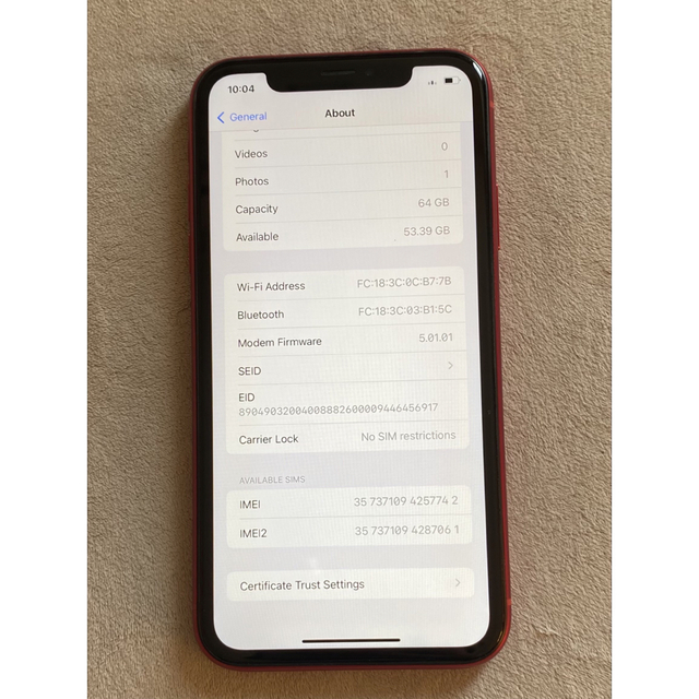 iPhone XR RED 64GB 本体