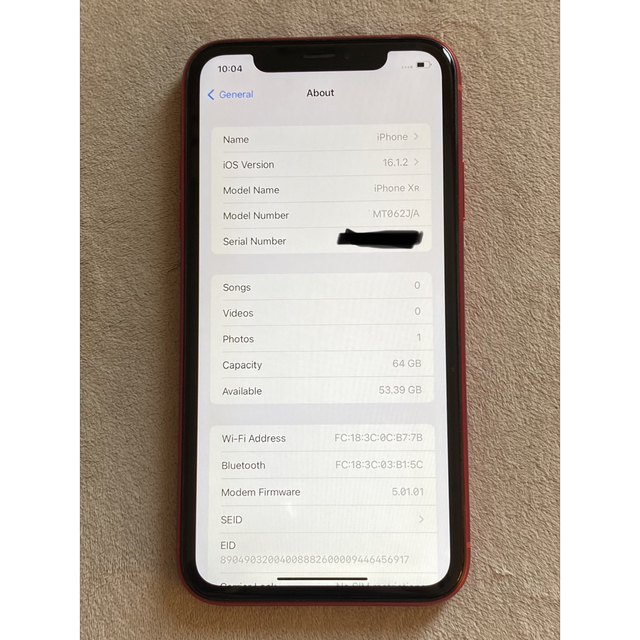 iPhone XR  Red 64GB SIMフリーなし