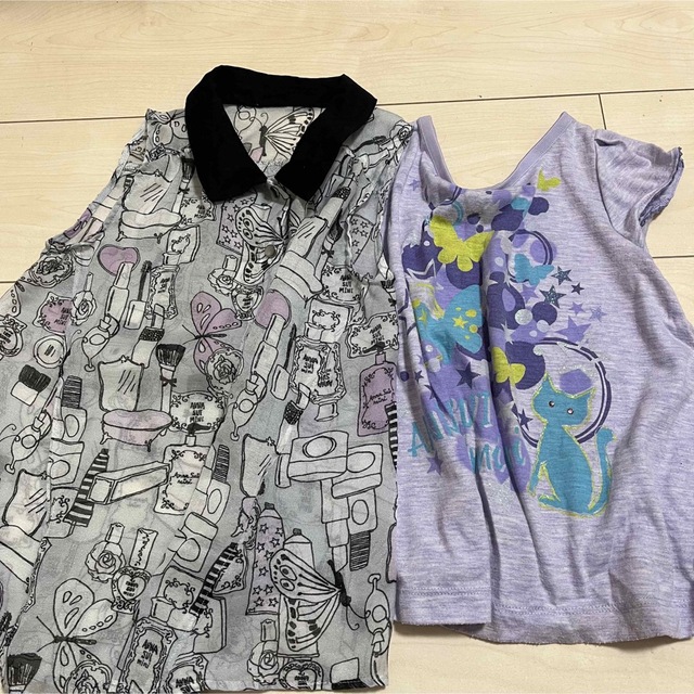 ANNA SUI mini(アナスイミニ)のアナスイミニ  半袖Tシャツ　ノースリーブ シャツ　100 セット キッズ/ベビー/マタニティのキッズ服女の子用(90cm~)(Tシャツ/カットソー)の商品写真