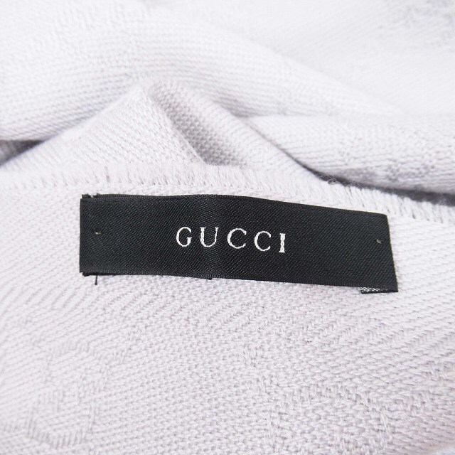 Gucci(グッチ)のグッチ GG柄 ウール 100% ストール マフラー 大判 フリンジ YBA12 レディースのファッション小物(マフラー/ショール)の商品写真