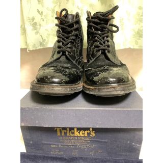 トリッカーズ(Trickers)のトリッカーズ　カントリーブーツ　ハラコ×エナメル(ブーツ)