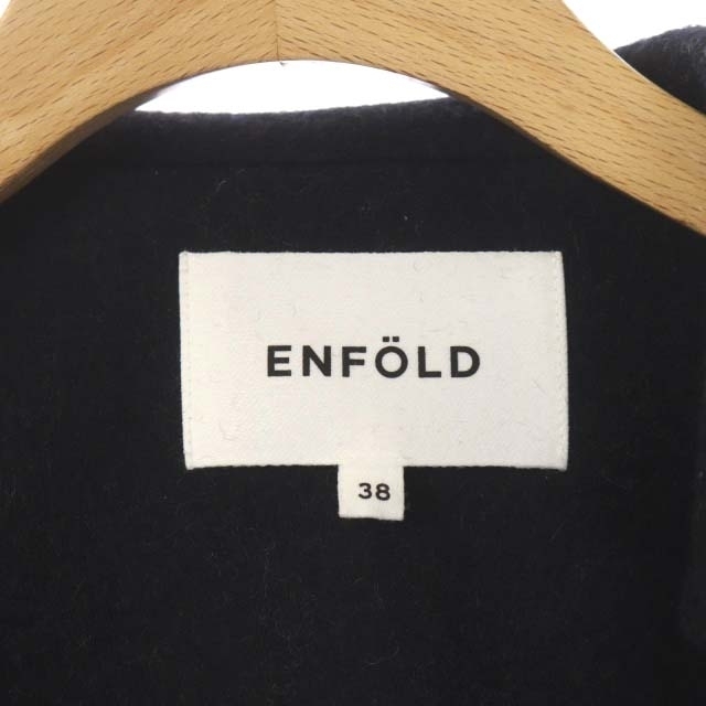 ENFOLD(エンフォルド)のエンフォルド 22AW メルトン スクエアカラー BOXコート ミドル丈 38 レディースのジャケット/アウター(その他)の商品写真