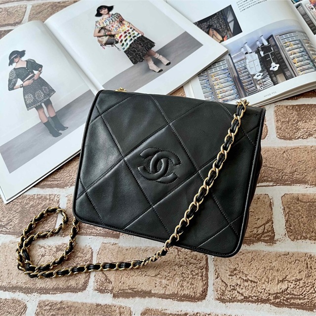 バッグ美品 CHANEL  ラムスキン☆ココマーク  チェーンショルダーバッグ☆正規品