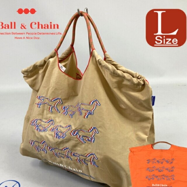 ☆ボールアンドチェーン☆Ball&Chain エコバッグ 馬 Lサイズの ☆ボールアンドチェーン☆Ball&Chain エコバッグ 馬 Lサイズの