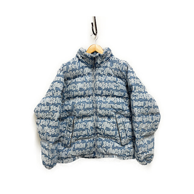 Supreme - SUPREME シュプリーム 22SS Fat Tip Jacquard Denim Puffer Jacket デニムジャケット 画像の品質タグ参照 ブルー L 正規品 / 27337【中古】