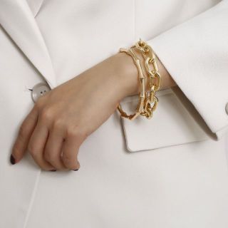 セール　手元をオシャレに演出　ゴールドブレスレット　2点セット　レディース(ブレスレット/バングル)