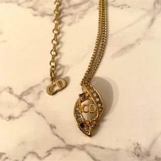 クリスチャンディオール(Christian Dior)の【5月処分予定】クリスチャンディオール ヴィンテージ ロゴ ビジュー ネックレス(ネックレス)