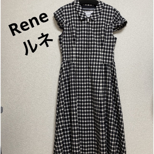 Rene ルネ 異素材ドッキングバルーンワンピース サマーニット 36